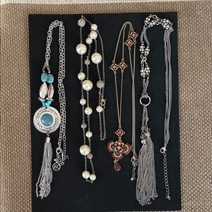 Silver-Tone Turquoise Pendant Necklace - Women Jewelry